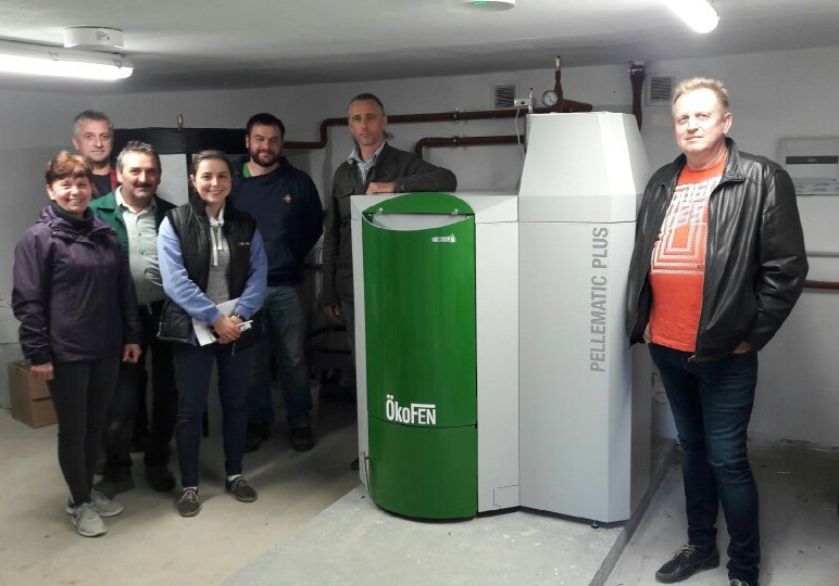 Kocioł Okofen Pellematic 25 kW w Warsztatyach Terapii Zajęciowej w Wiardunkach